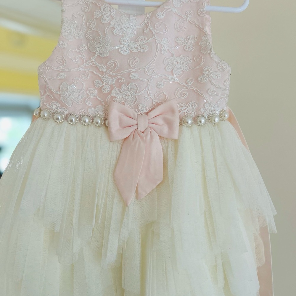 American Princess Pink and Cream Lace Dress